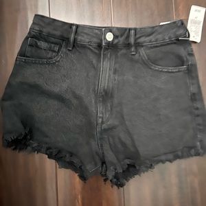 High rise cut off shorts